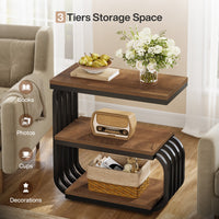 3 Tier End Table, Vintage Side or Bedside Stand for Living Room