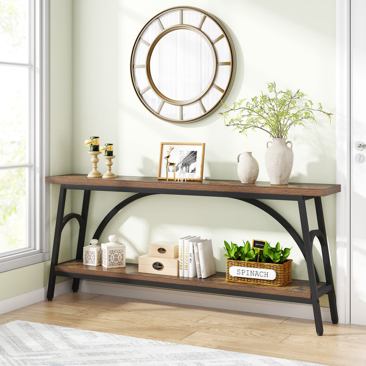 Brown Narrow Console Table