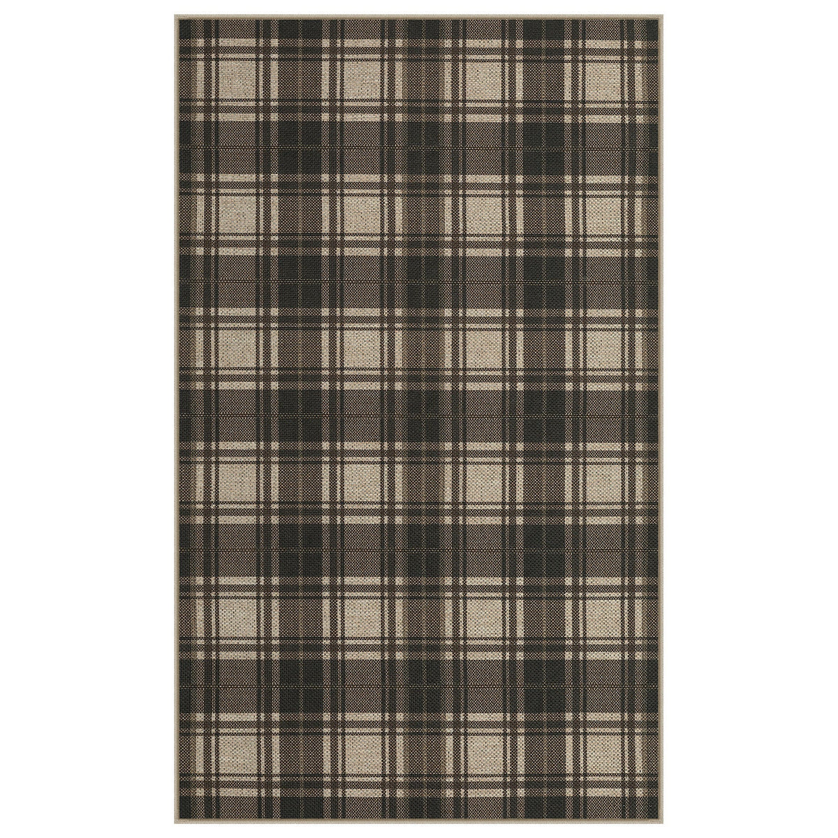 3x5/5x7 Plaid Easy Jute Washable Area Rug, Farmhouse Non-Slip Indoor Carpet for Porch Living Bedroom, Oeko-Tex Certified