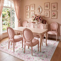 3x5/5x7 Bow Floral Area Rugs#Color_Pink