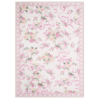 3x5/5x7 Bow Floral Area Rugs#Color_Pink