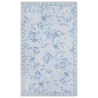 3x5/5x7 Bow Floral Area Rugs#Color_Blue