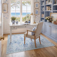 3x5/5x7 Bow Floral Area Rugs#Color_Blue