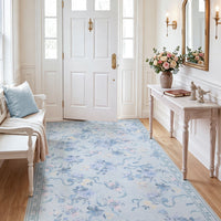 3x5/5x7 Bow Floral Area Rugs#Color_Blue