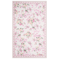 3x5/5x7 Bow Floral Area Rugs#Color_Pink