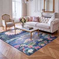 5x7 Swan Lake in oil painting style Area Rugs#Color_Purple