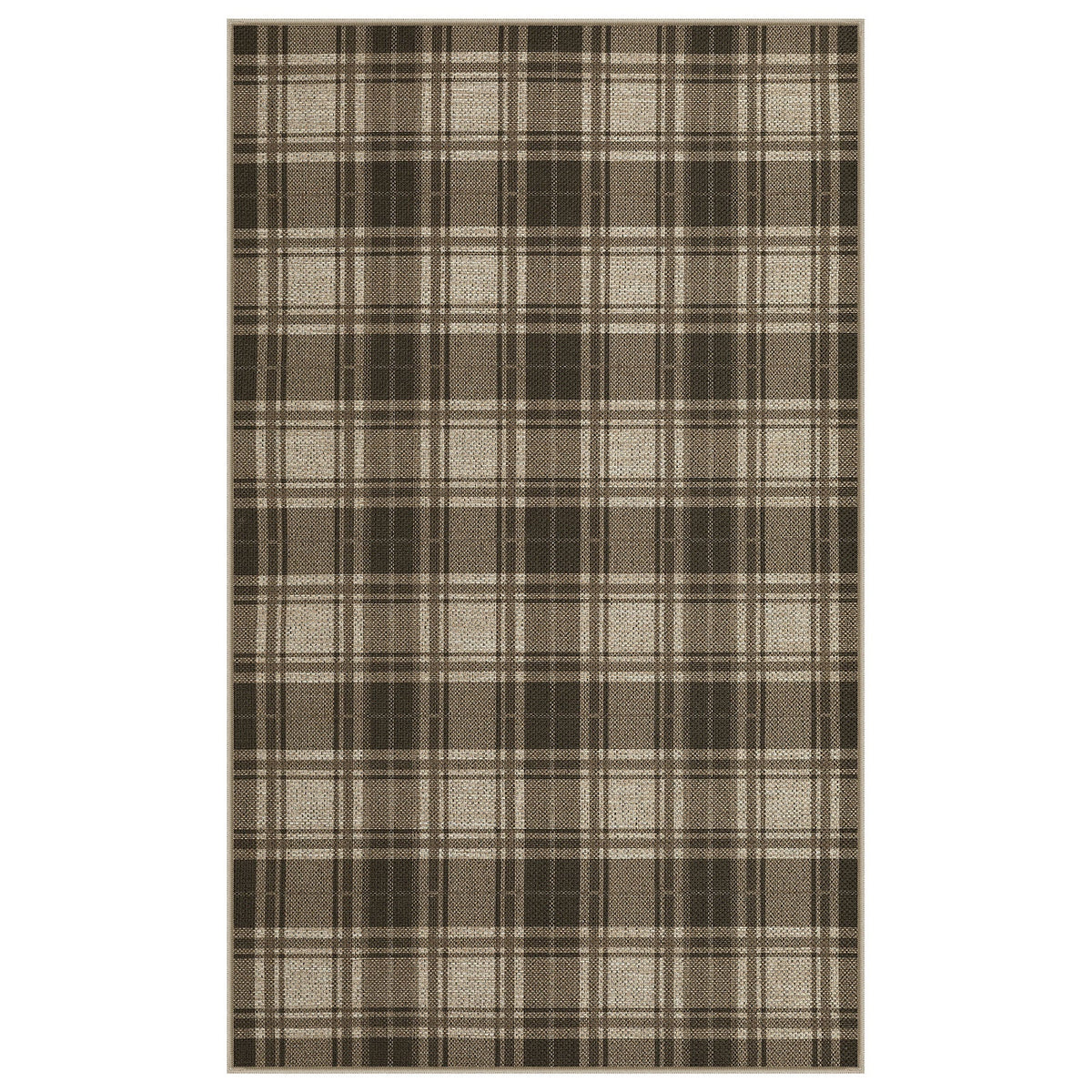 3x5/5x7 Plaid Easy Jute Washable Area Rug, Farmhouse Non-Slip Indoor Carpet for Porch Living Bedroom, Oeko-Tex Certified
