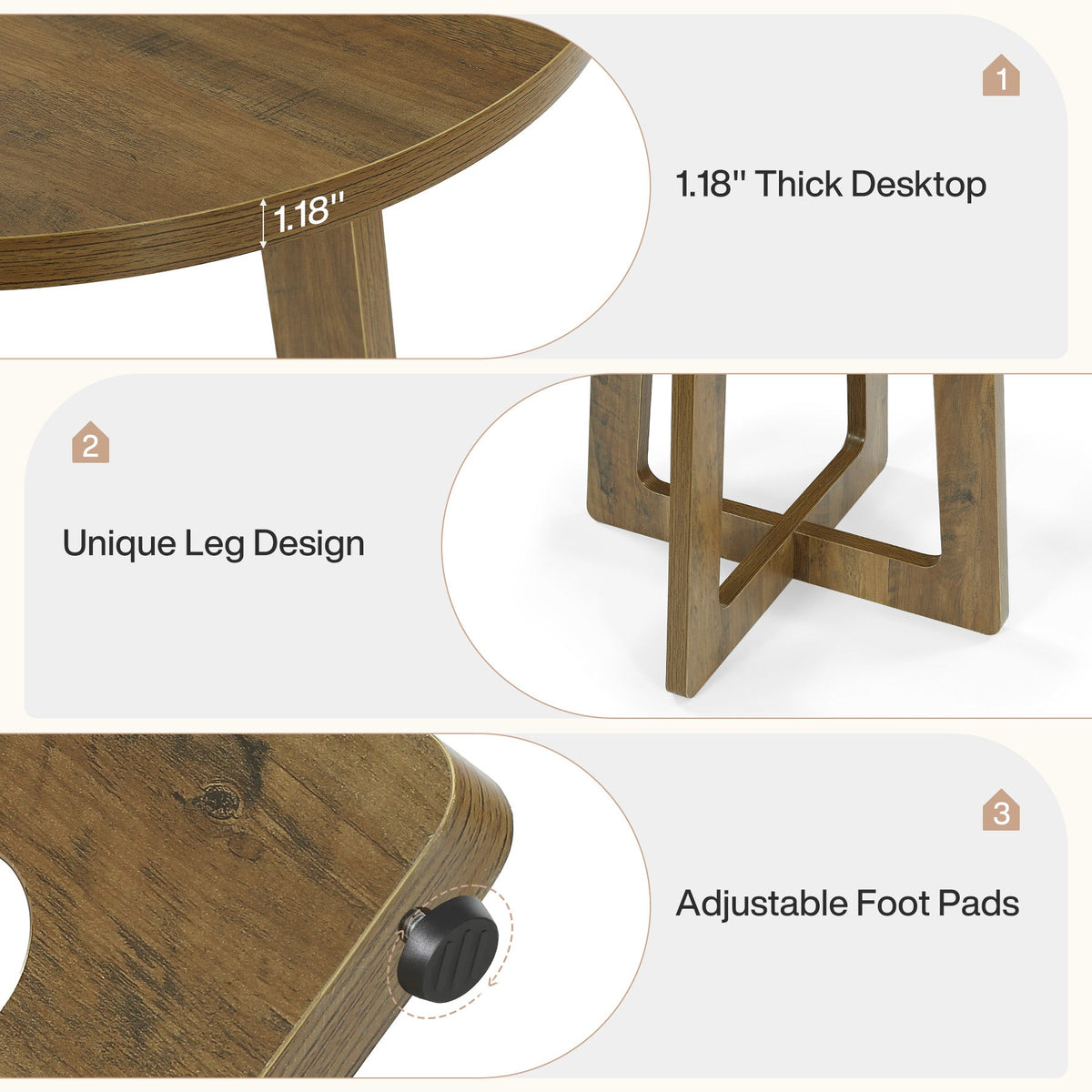 40" Bar Table, Round Bar Height Bistro Pub Table (Only Table)