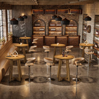 40" Bar Table, Round Bar Height Bistro Pub Table (Only Table)