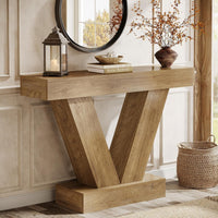 41.3" Console Table, Sofa Entryway Table Behind Couch with V-Shaped Legs