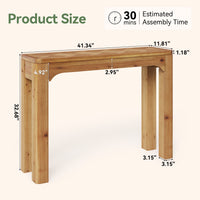 41.3" Wood Sofa Table, Farmhouse Entryway Console Table with Exquisite Parquet Top