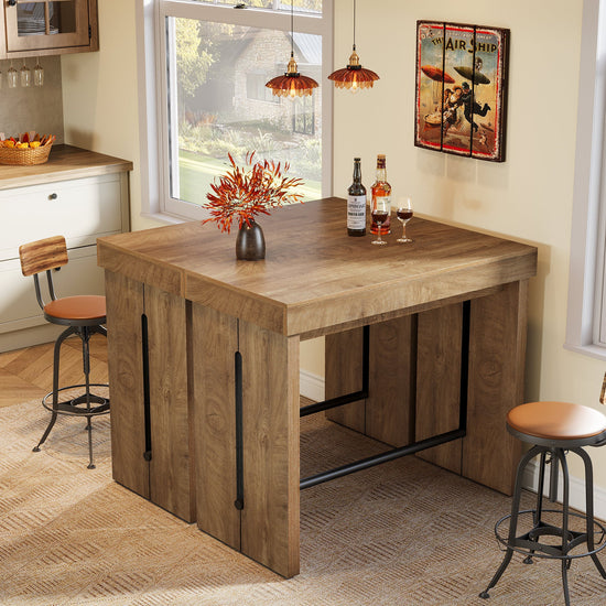41" Bar Table, Counter Height Pub Table with Thickened Tabletop