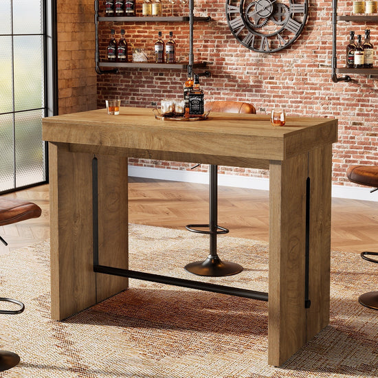 41" Bar Table, Counter Height Pub Table with Thickened Tabletop