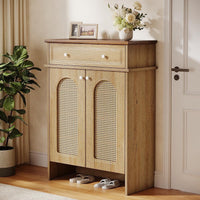 43" Shoe Cabinet with Doors, 6-Tier Shoe Rack Storage Cabinet with Drawer