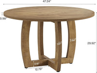 47.2" Conference Table, Round Business Meeting Table with Cross Base