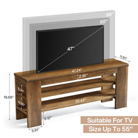 47.2" TV Stand, Entertainment Center with Open Storage for TVs up to 55"