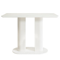 47" Bar Unit, Rectangular Bar Table Pub Table with Faux Marble Finished Tabletop