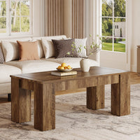 47" Coffee Table, Rectangle Center Cocktail Table with Sturdy Legs for Living Room