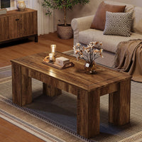 47" Coffee Table, Rectangle Center Cocktail Table with Sturdy Legs for Living Room