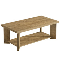 47" Coffee Tables, Farmhouse Rectangle Center Cocktail Table with Storage Shelves for Living Room