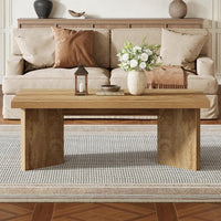 47" Coffee Tables, Rectangle Center Tea Coffee Table with Thicken Base