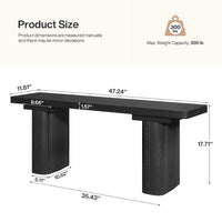 47" Dining Bench, Long Wooden Kitchen Bench with Sturdy Legs