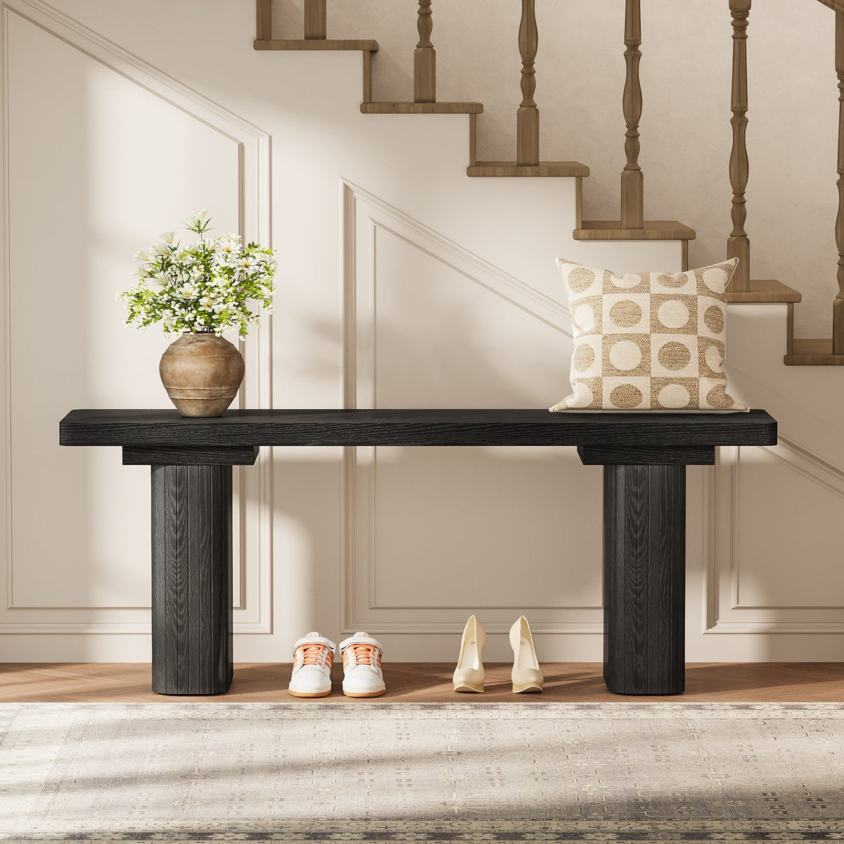 47" Entryway Bench, Modern Shoe Bench Foyer Seat End of Bed Bench