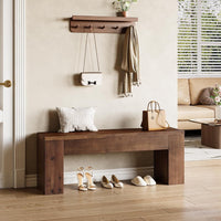 47" Entryway Bench, Solid Wood Farmhouse End of Bed Bench for Foyer