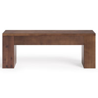 47" Entryway Bench, Solid Wood Farmhouse End of Bed Bench for Foyer