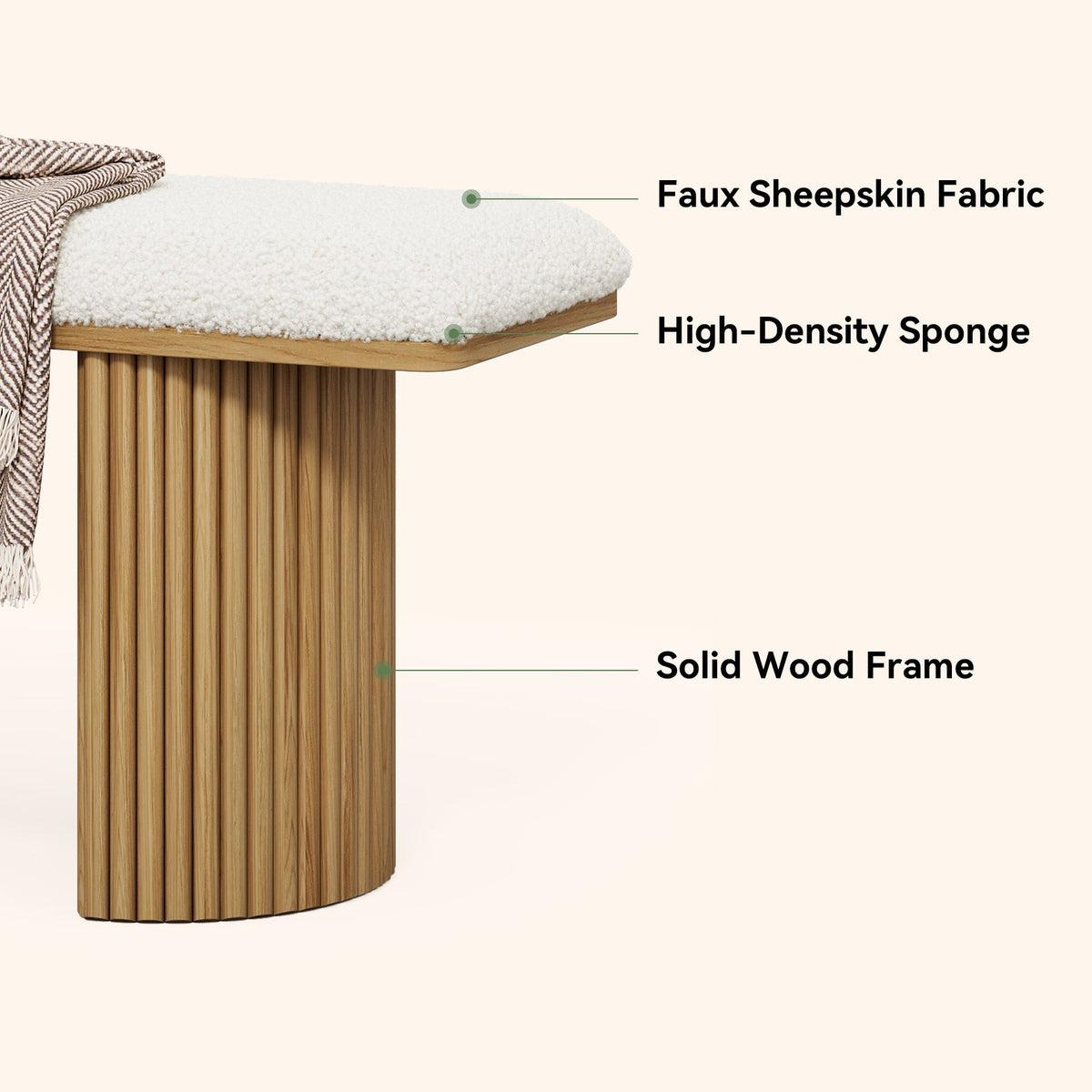 47" Entryway Bench, Wood Upholstered Shoe Bench End of Bed Bench