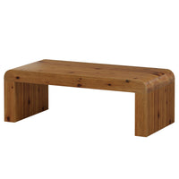47" Rectangle Coffee Table, Solid Wood Center Table with Heavy-Duty Structure