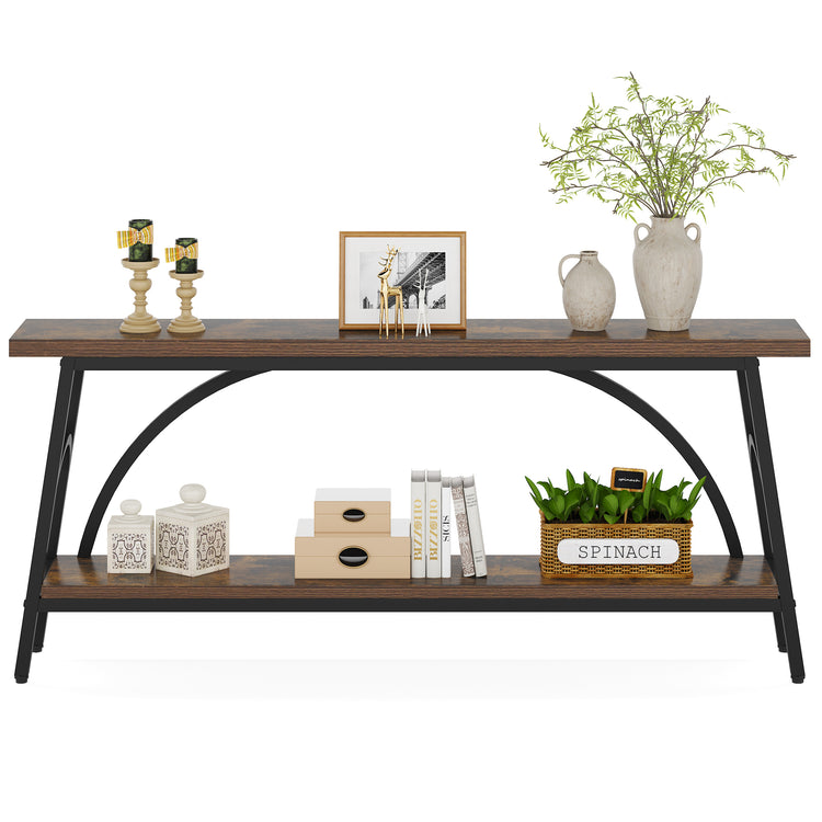 Brown Narrow Console Table