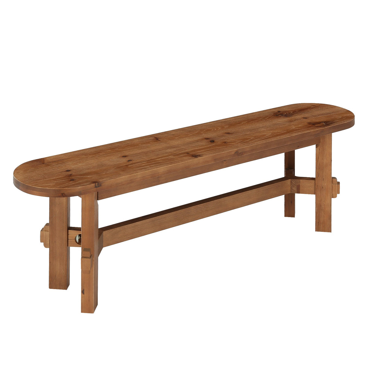 55" Solid Wood Entryway Bench, Shoe Storage Bench for Hallway & Living Room