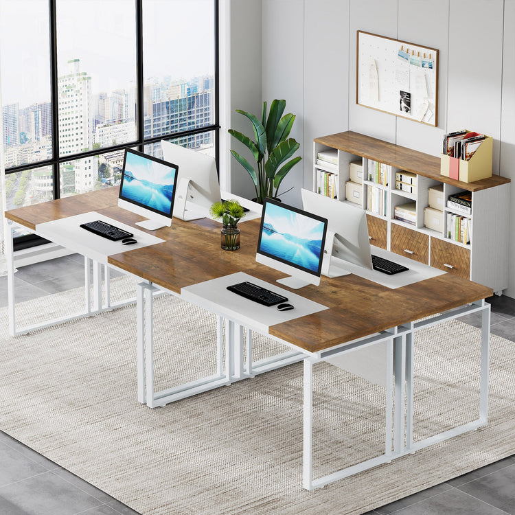 63" Computer Desk, Modern Executive Desk with Sturdy Legs