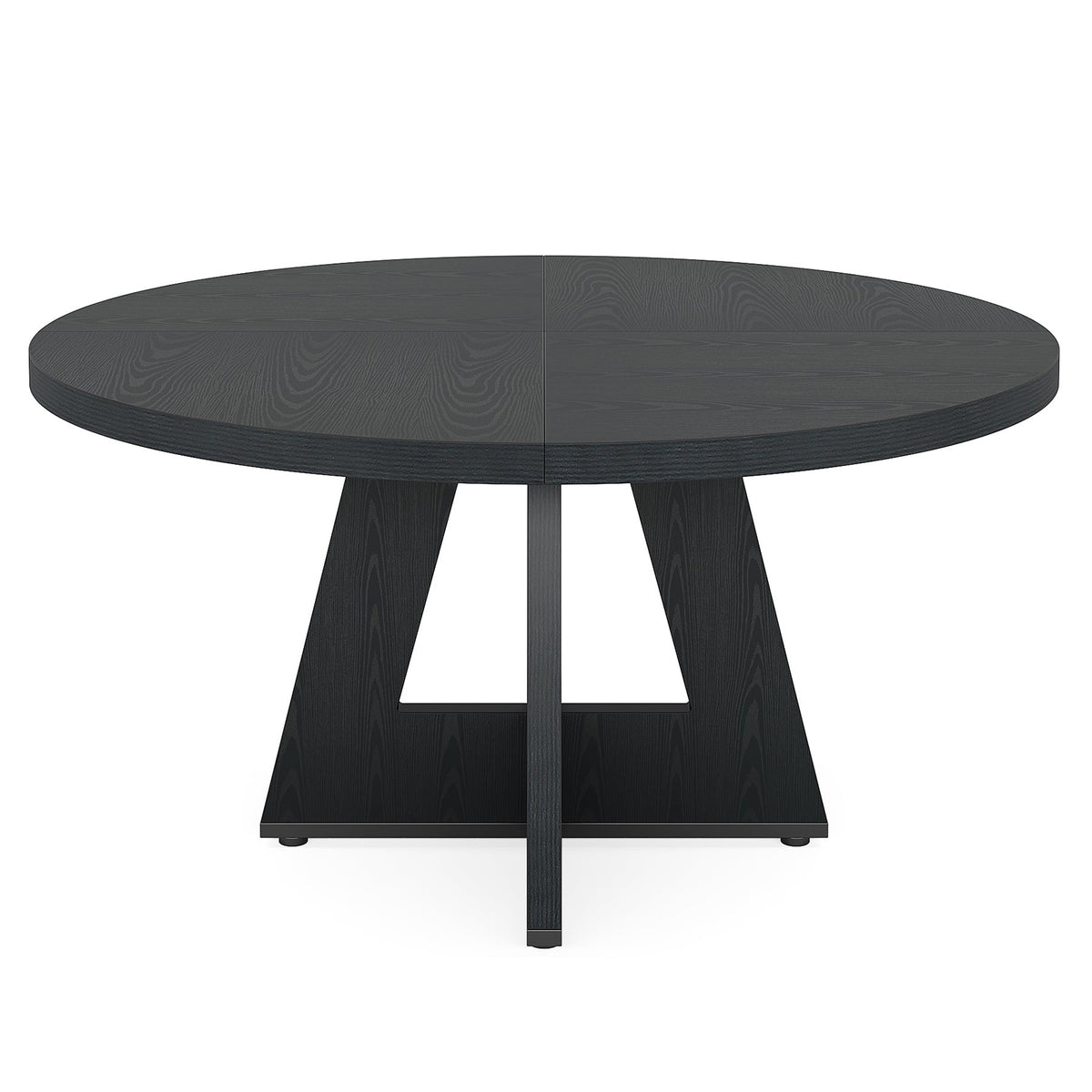 47" Farmhouse Dining Table, Round Wooden Kitchen Dinner Table for 4 People
