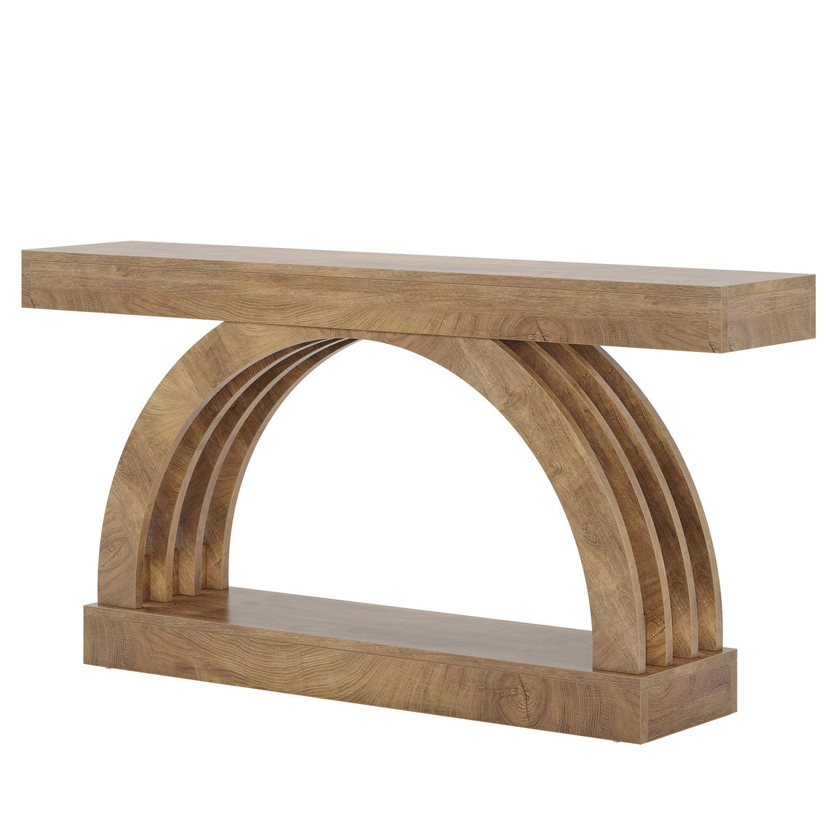 2-Tier Console Table, 63" Unique Arched Sofa Table Behind The Couch