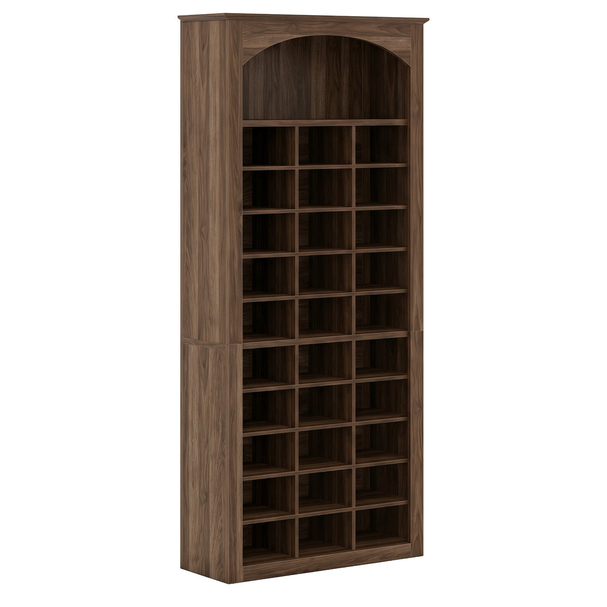 30-Cube Shoe Rack, 68.9" Shoe Cabinet with Arched Display Shelf for Entryway