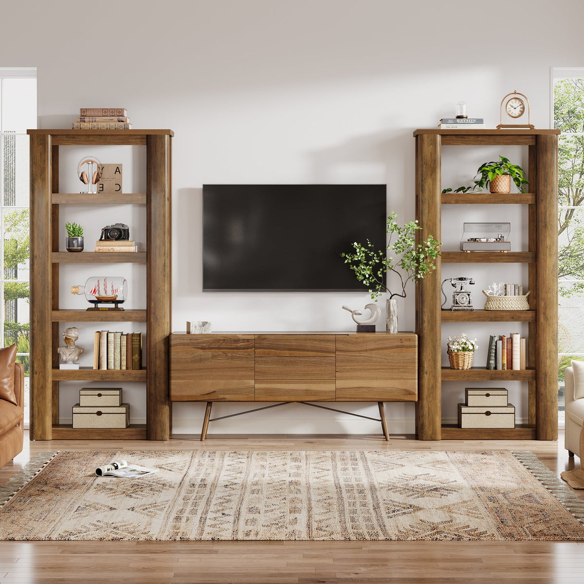 6-Tier Bookshelf, 71" Tall Bookcase Floor Standing Display Storage Shelves