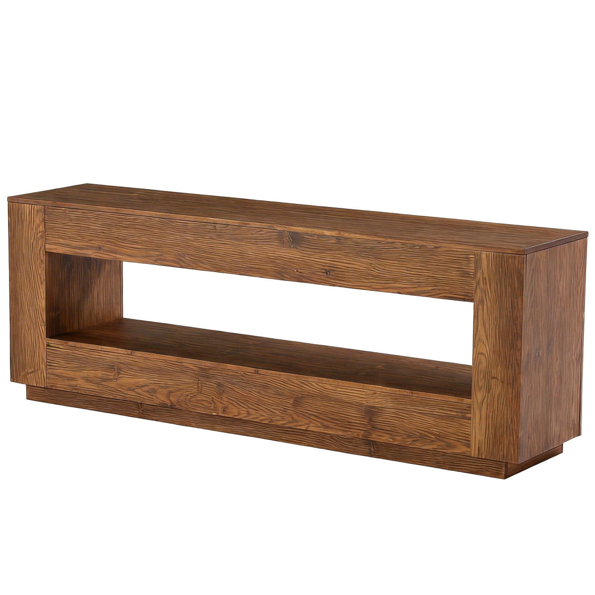 70.87" Solid Wood TV Stand, 2-Tier Entertainment Center for up to 80" TV