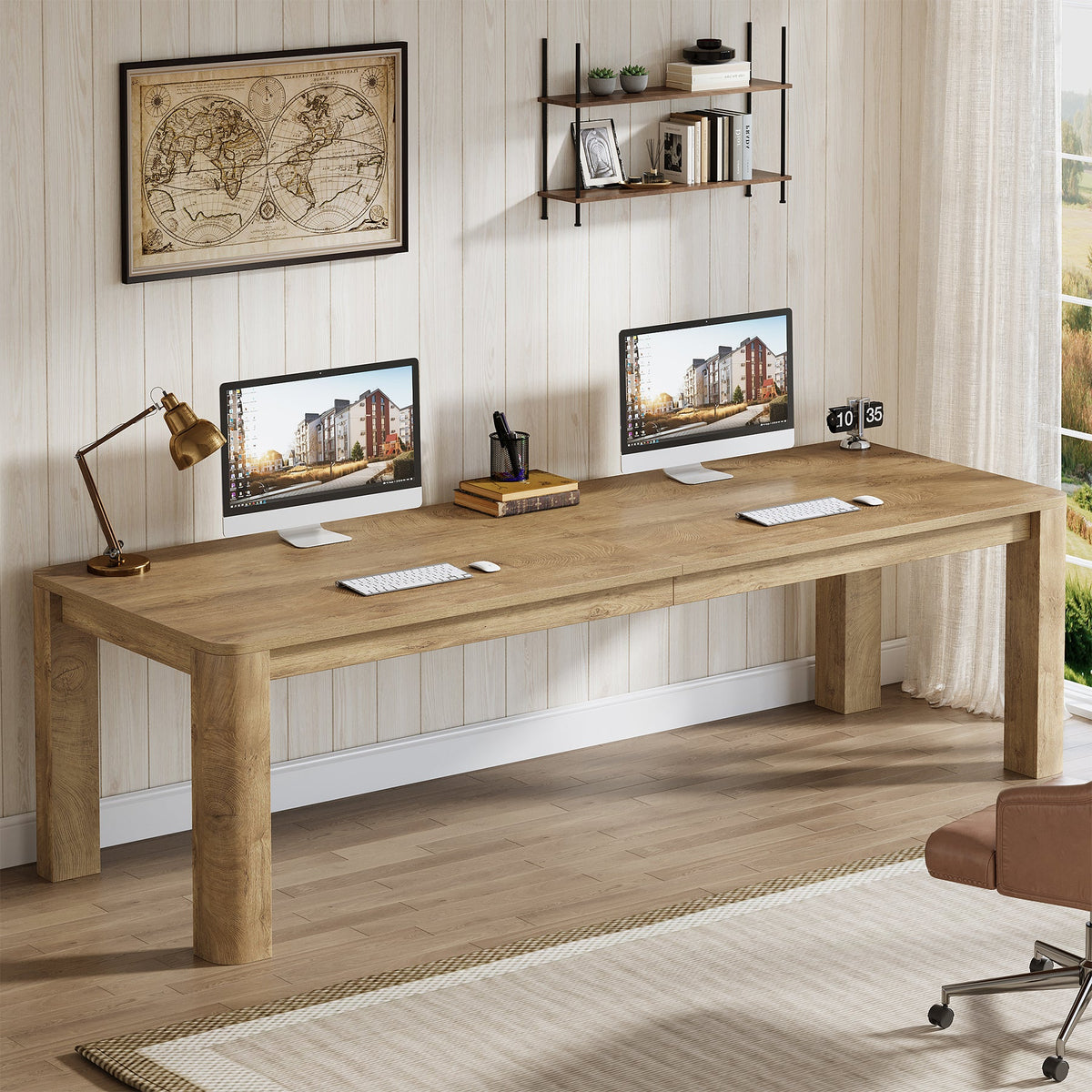 78.74" Two Person Desk, Double Computer Desk Writing Table for Home Office
