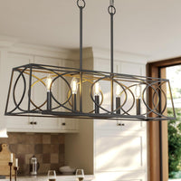 5-Lights Light Fixture, Modern Chandeliers Kitchen Island Ceiling Lighting