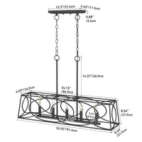 5-Lights Light Fixture, Modern Chandeliers Kitchen Island Ceiling Lighting