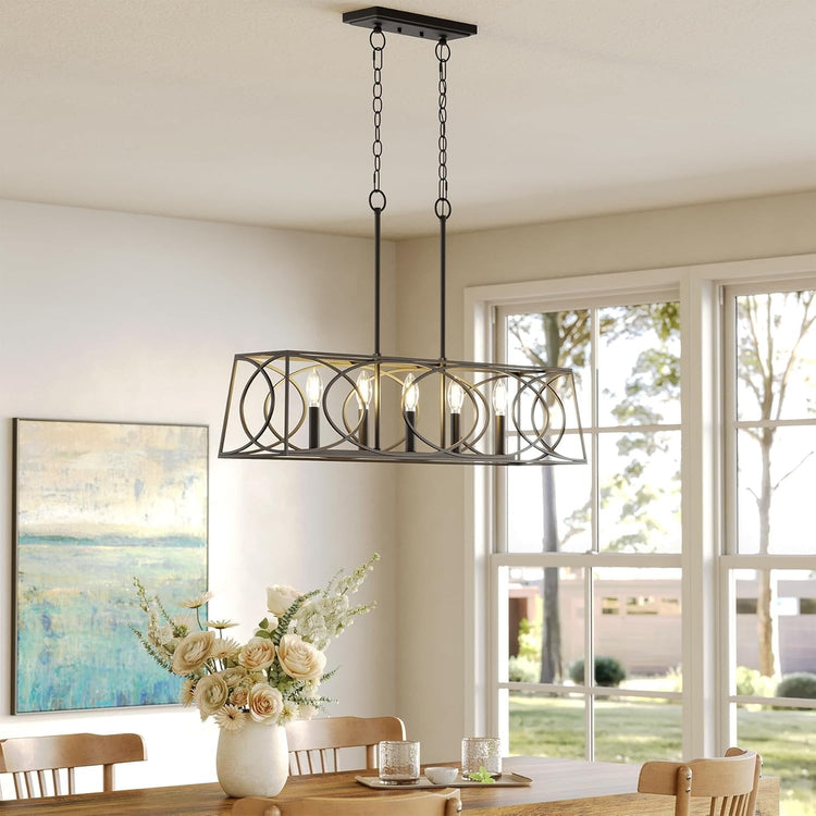 5-Lights Light Fixture, Modern Chandeliers Kitchen Island Ceiling Lighting