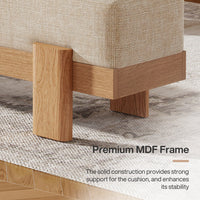 55" Dining Bench, Modern Upholstered Kitchen Benches with Fabric Padded Seat
