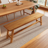 55" Farmhouse Dining Bench, Solid Wood Kitchen Table Bench with Sturdy Frame