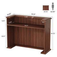 55" Reception Desk, Modern Large Front Counter Desk