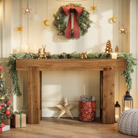 55" Rectangle Console Table, Farmhouse Solid Wood Sofa Table Entryway Furniture