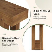 55" Rectangle Console Table, Farmhouse Solid Wood Sofa Table Entryway Furniture