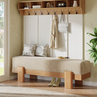 55" Upholstered Entryway Bench, Shoe Bench End of Bed Stool with MDF Frame