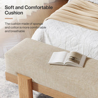 55" Upholstered Entryway Bench, Shoe Bench End of Bed Stool with MDF Frame